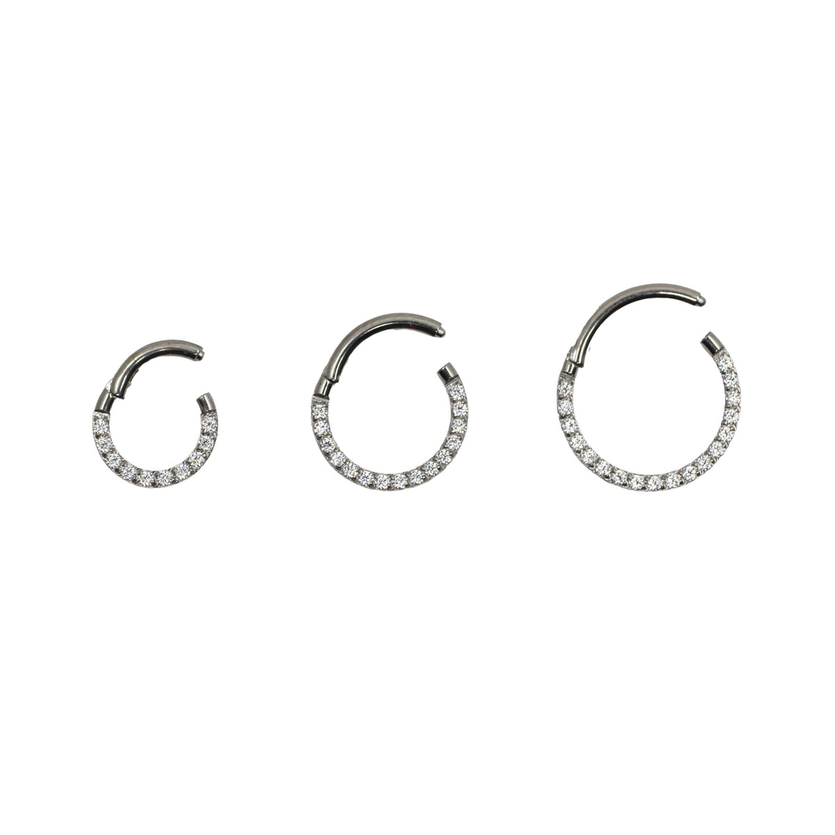 8mm Hoops Side-Facing Pave Crystal Clicker Hoop The Curated Lobe