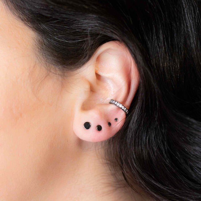Yellow Gold Studs Signature Graduated Disc Stud Set The Curated Lobelobe