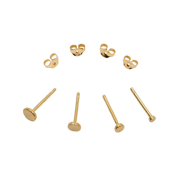 Yellow Gold Studs Signature Graduated Disc Stud Set The Curated Lobelobe