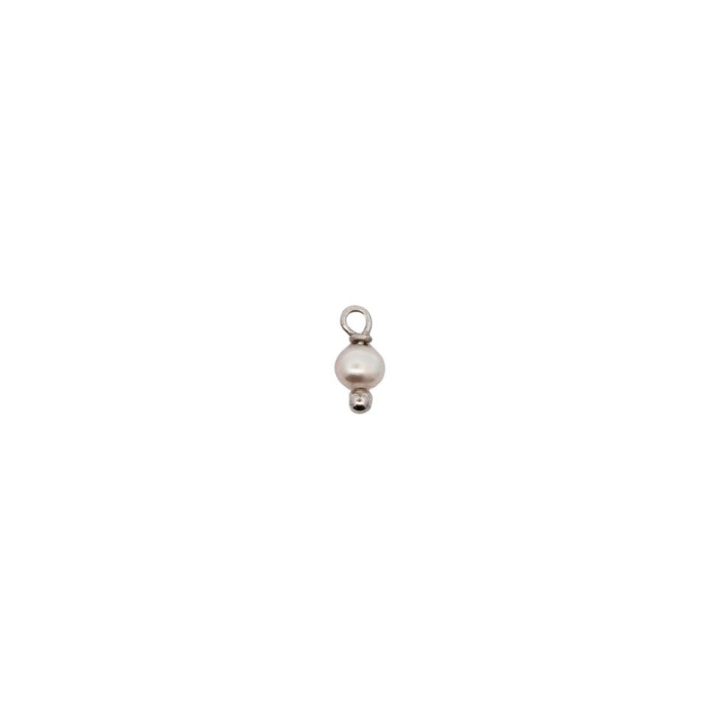 White Gold Charms Small Pearl Charm The Curated Lobecharmcharmslobe