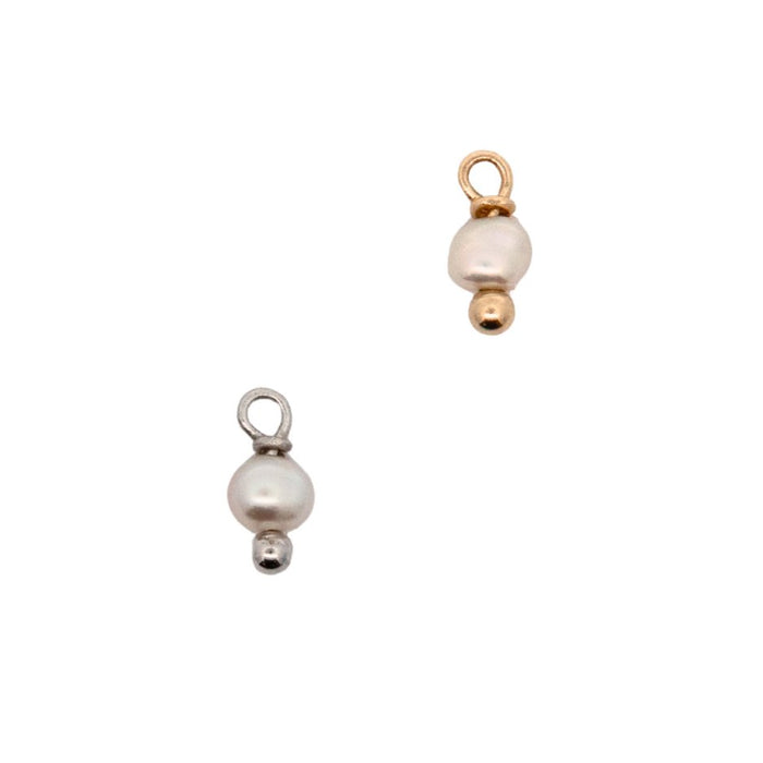 Yellow Gold Charms Small Pearl Charm The Curated Lobecharmcharmslobe