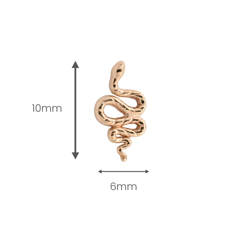 Yellow Gold Studs Snake Earring The Curated Lobe
