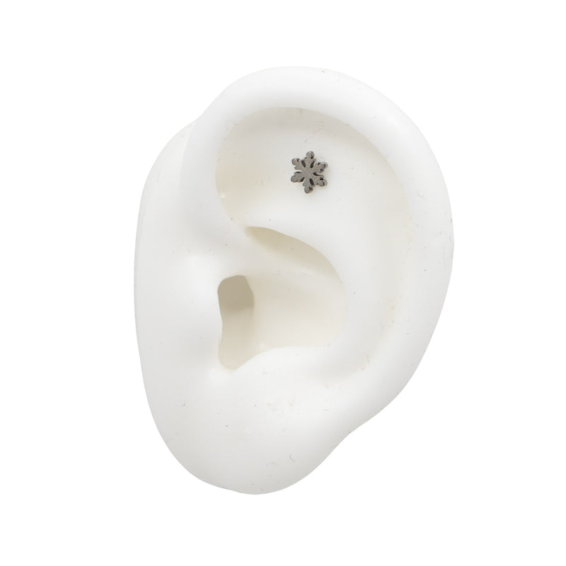 Silver Threadless Tops Snowflake Earring Top The Curated Lobecartilageconchflat