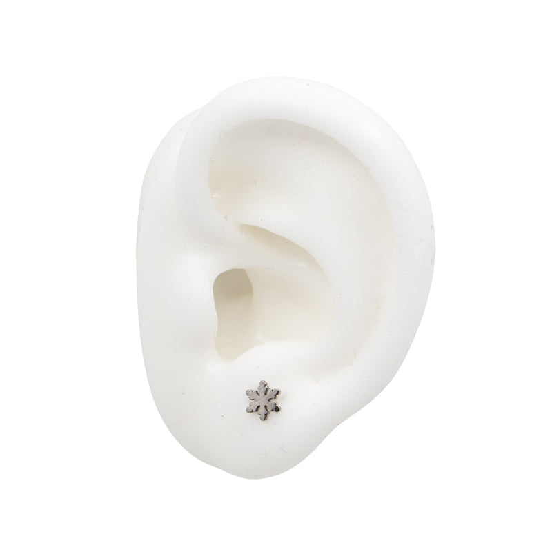 Silver Threadless Tops Snowflake Earring Top The Curated Lobecartilageconchflat