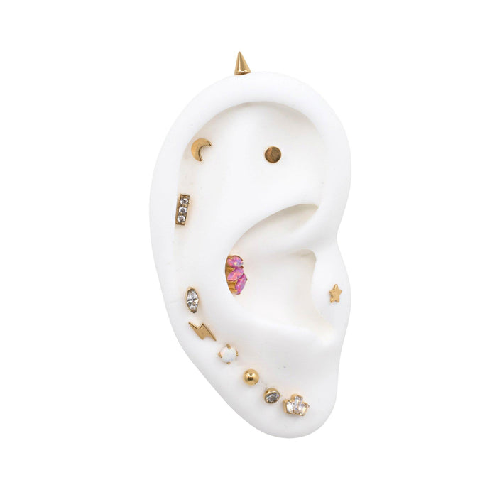 Yellow Gold Threadless Tops Spike Earring Top The Curated Lobe mid-helix rook spike top