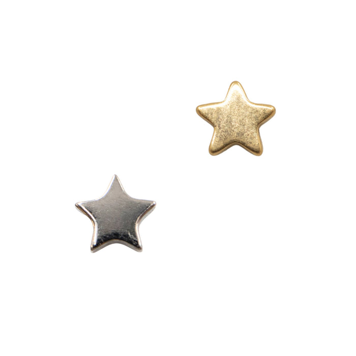 Yellow Gold Threadless Tops Star Earring Top The Curated Lobe