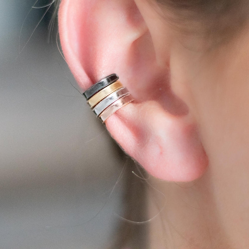 Rose Gold Ear Cuff Earrings - Concave Ear Cuff