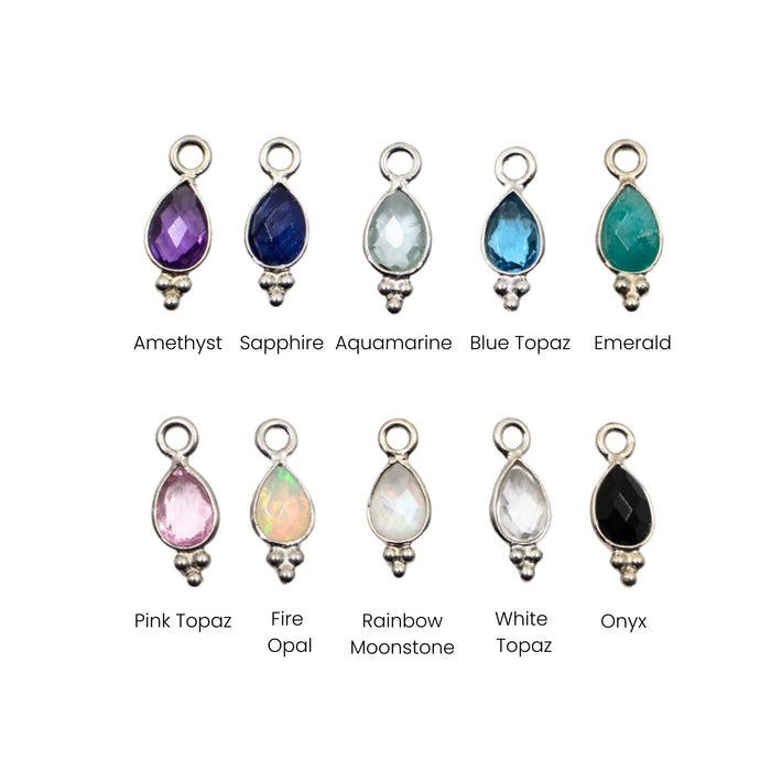 Yellow Gold Charms Teardrop Gemstone Charm The Curated Lobecharmsgemstone charmsgold charms