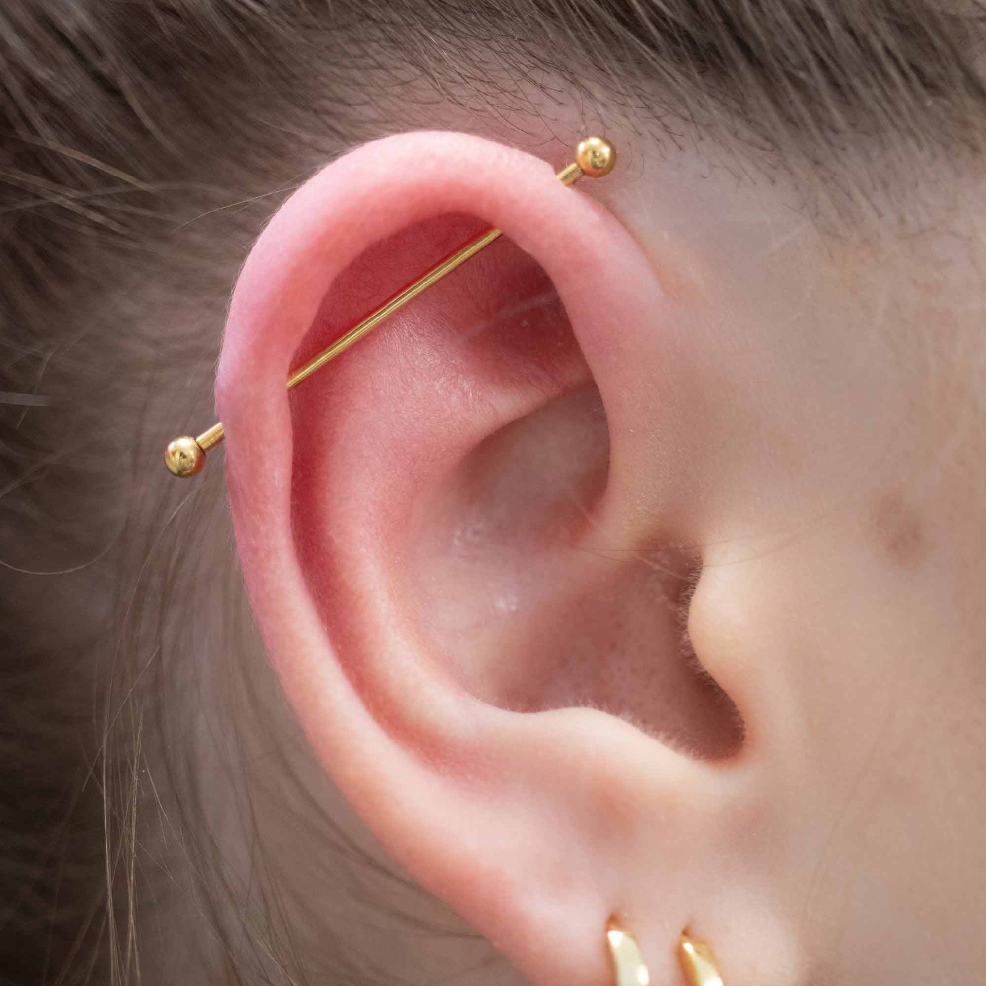 Industrial piercing jewelry on sale gold