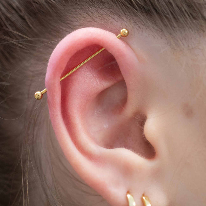Yellow Gold Bars & Barbells Thin-dustrial Bar The Curated Lobe