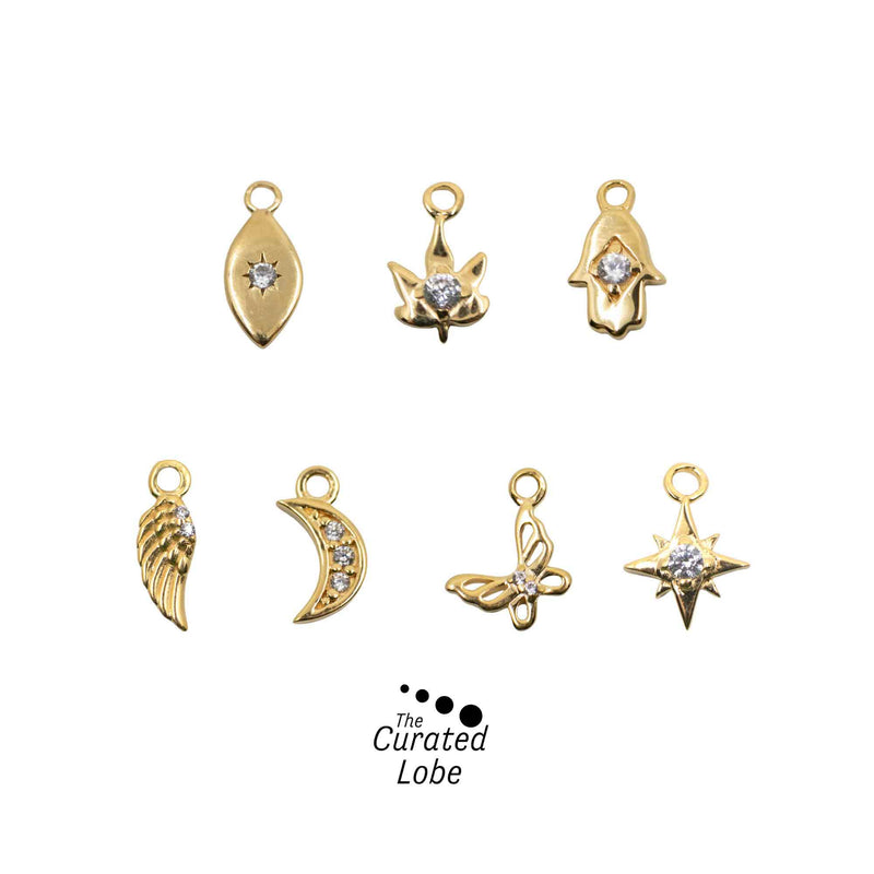 Yellow Gold Charms Threader Earring Charms The Curated Lobe