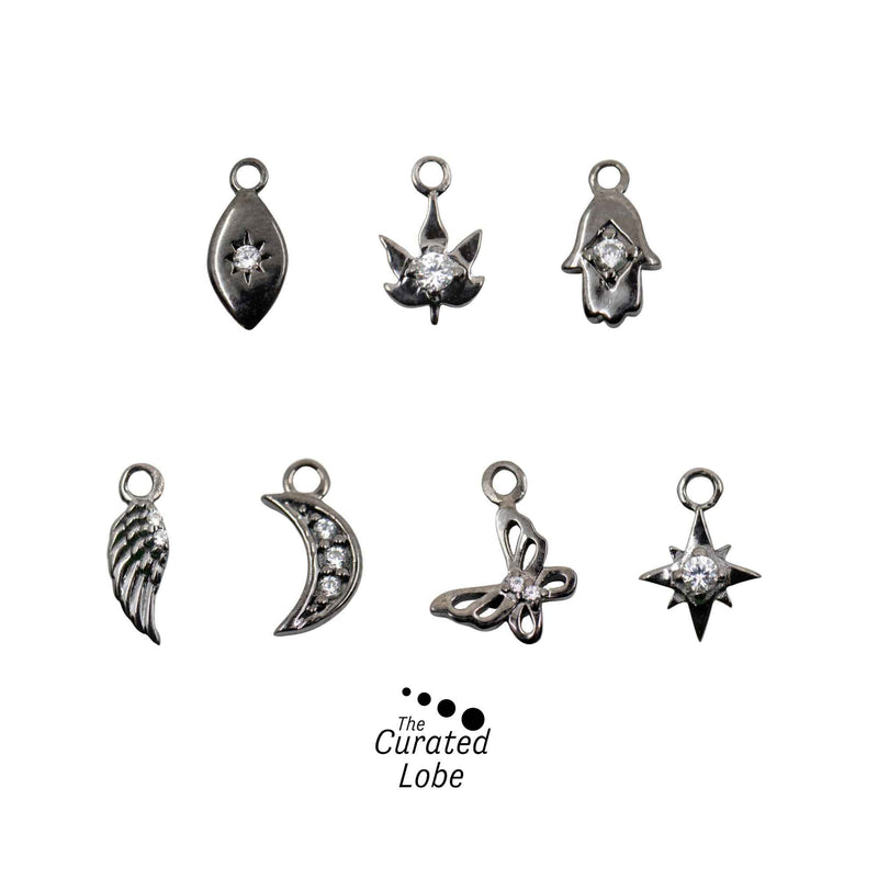 Yellow Gold Charms Threader Earring Charms The Curated Lobeangel wing charm butterfly charmcharms