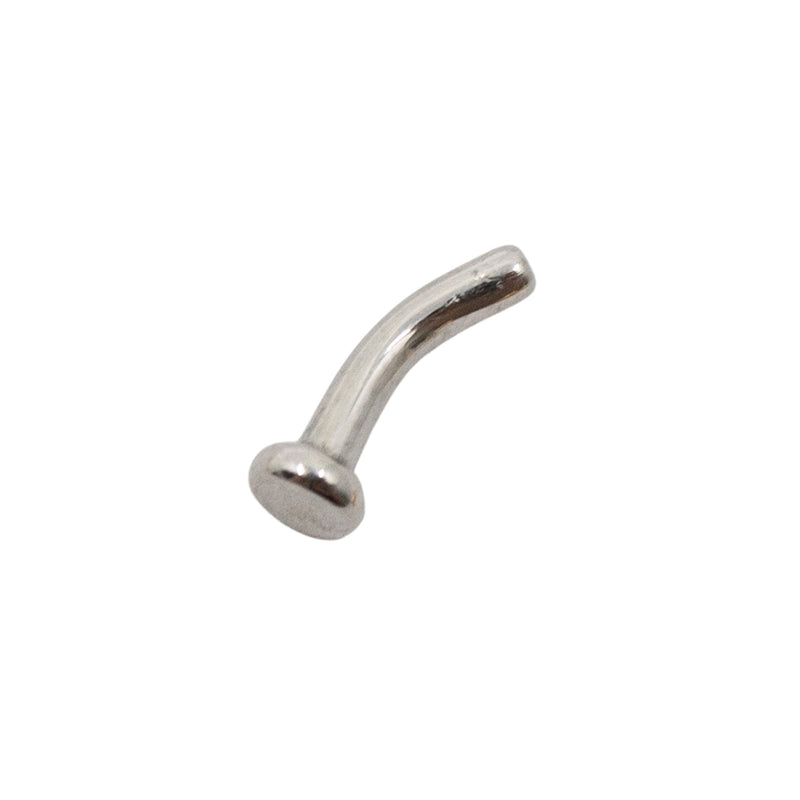 Silver Threadless Barbells Threadless Curved Flat Back Barbell The Curated Lobeanti-traguscurved barbellflat back labret barbell