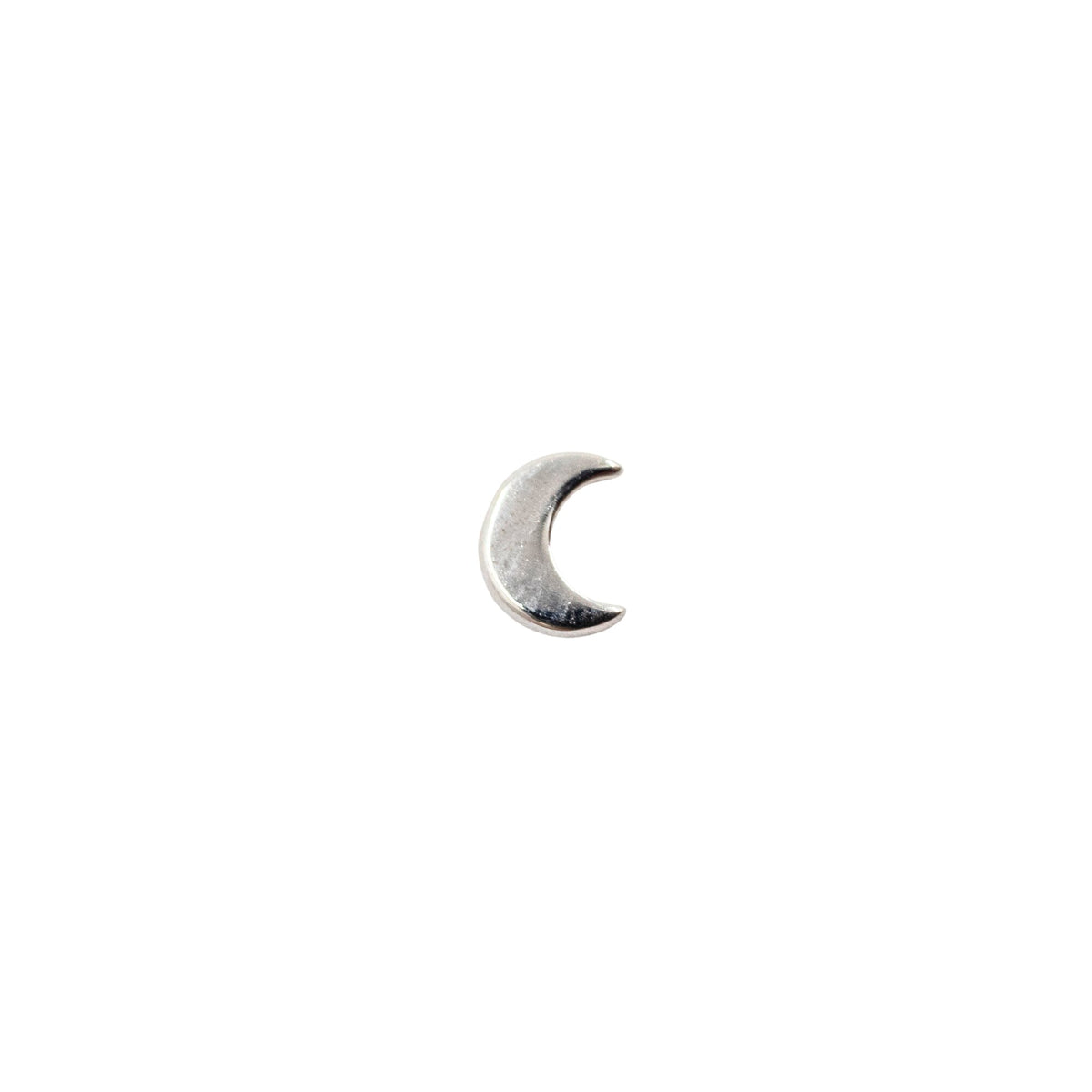 White Gold Studs Tiny Crescent Moon Earring The Curated Lobe