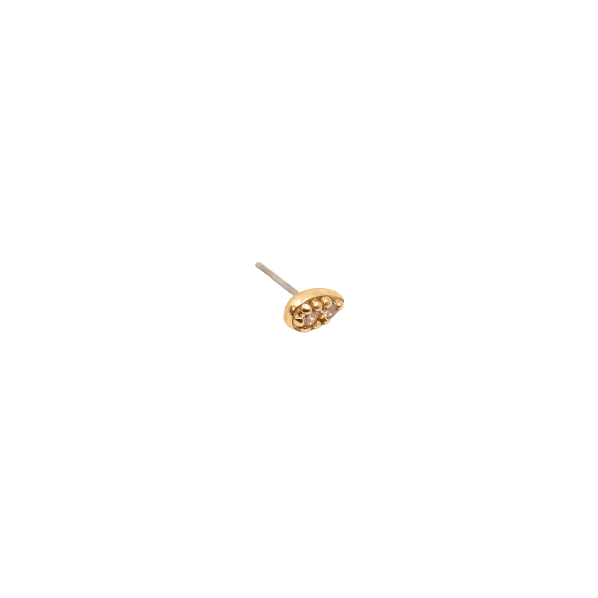 Yellow Gold Studs Tiny Crystal Droplet Earring The Curated Lobe