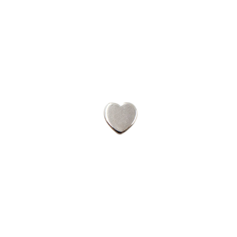 White Gold Studs Tiny Heart Earring The Curated Lobe