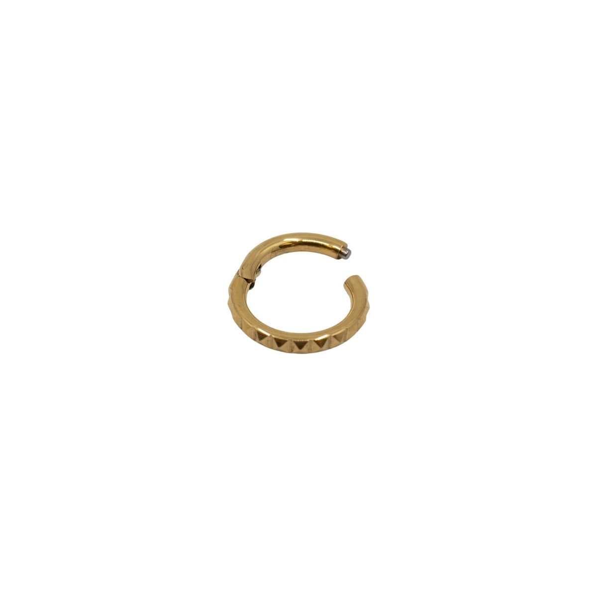 Yellow Gold Hoops Tiny Peaked Clicker Hoop The Curated Lobe