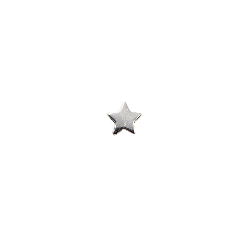 White Gold Studs Tiny Star Earring The Curated Lobe