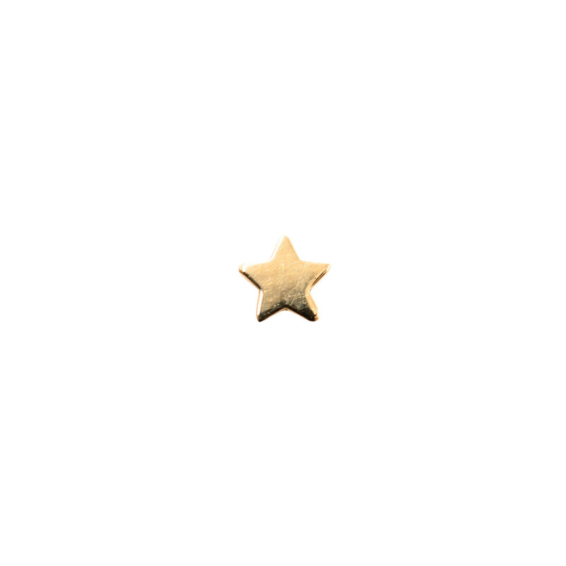 Yellow Gold Studs Tiny Star Earring The Curated Lobe