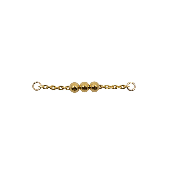 Yellow Gold Chains Connectors & Ear Jackets Triple Ball Chain Connector The Curated Lobecartilagechainchain earrings
