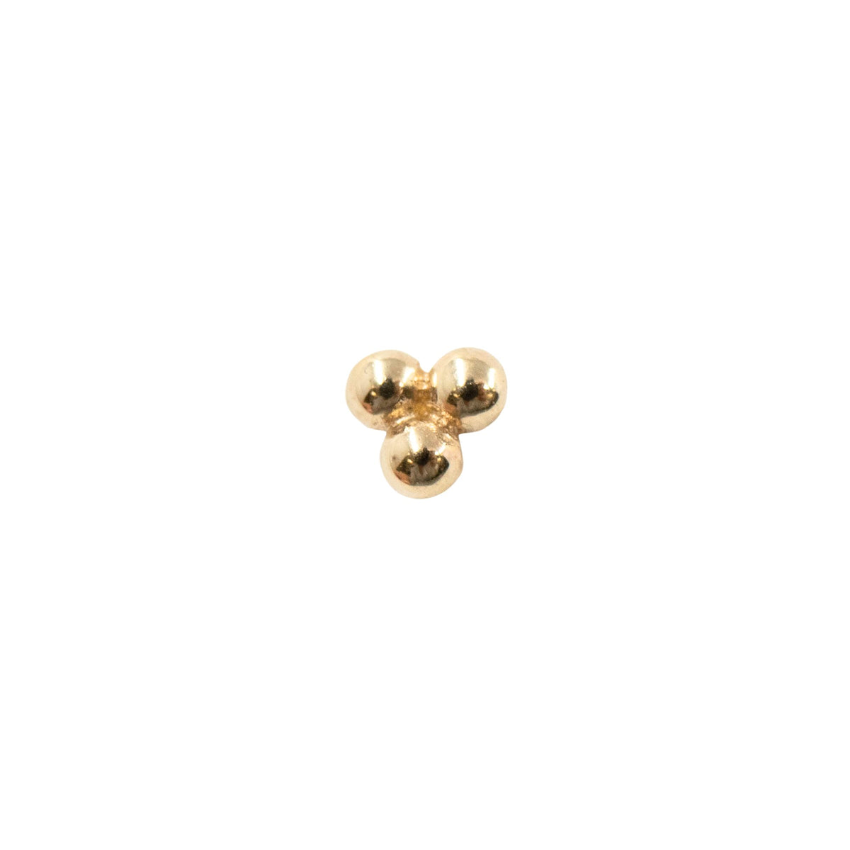 Yellow Gold Studs Triple Ball Earring The Curated Lobe