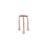 Rose Gold Studs Triple Crystal Floating Helix Earring The Curated Lobe14k gold14k gold topbestseller