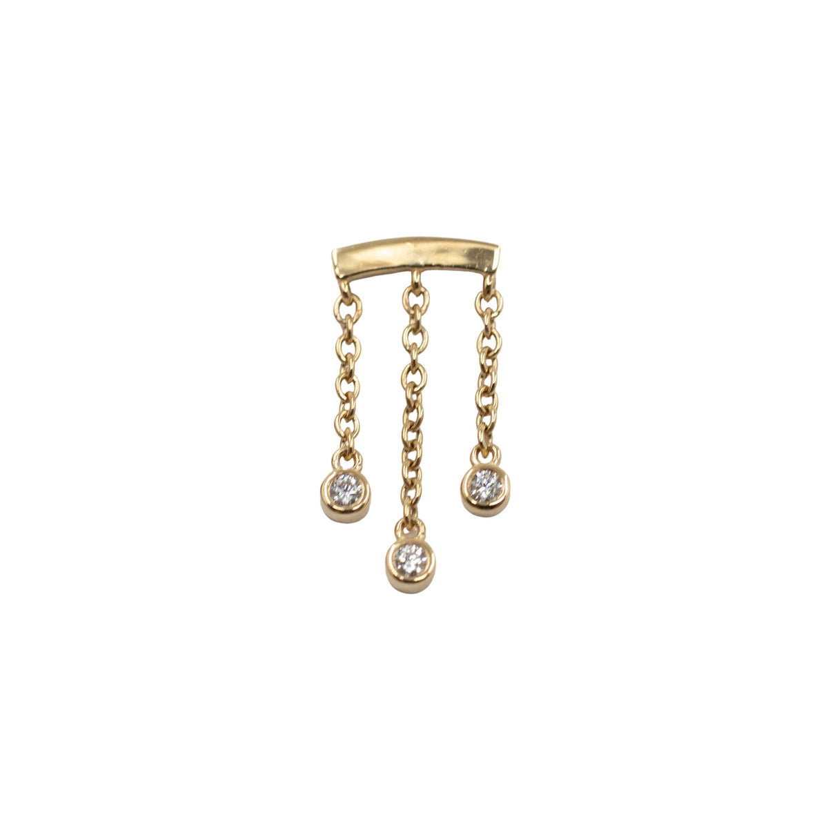 Yellow Gold Studs Triple Crystal Floating Helix Earring The Curated Lobe