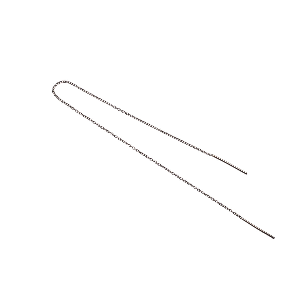 Gunmetal Threaders Ultra-Long Signature Threader Earrings The Curated Lobe