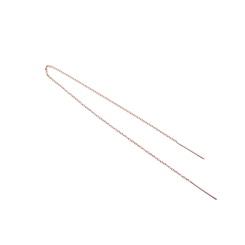Rose Gold Threaders Ultra-Long Signature Threader Earrings The Curated Lobelobe