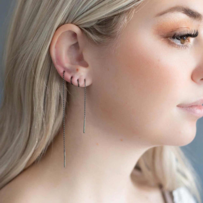 Yellow Gold Threaders Ultra-Long Signature Threader Earrings The Curated Lobelobe