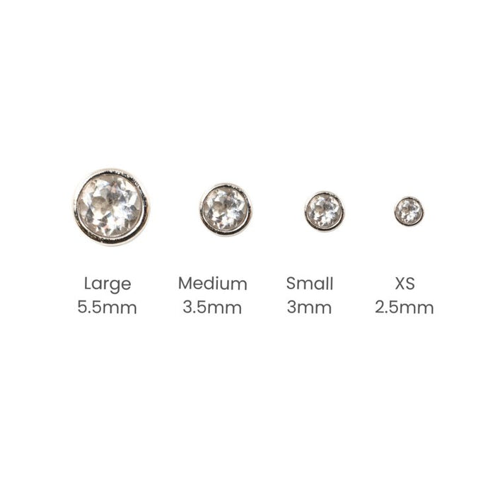 Silver Studs White Topaz Stud Earrings The Curated LobeBirthstone Stud Earringscartilagegold vermeil