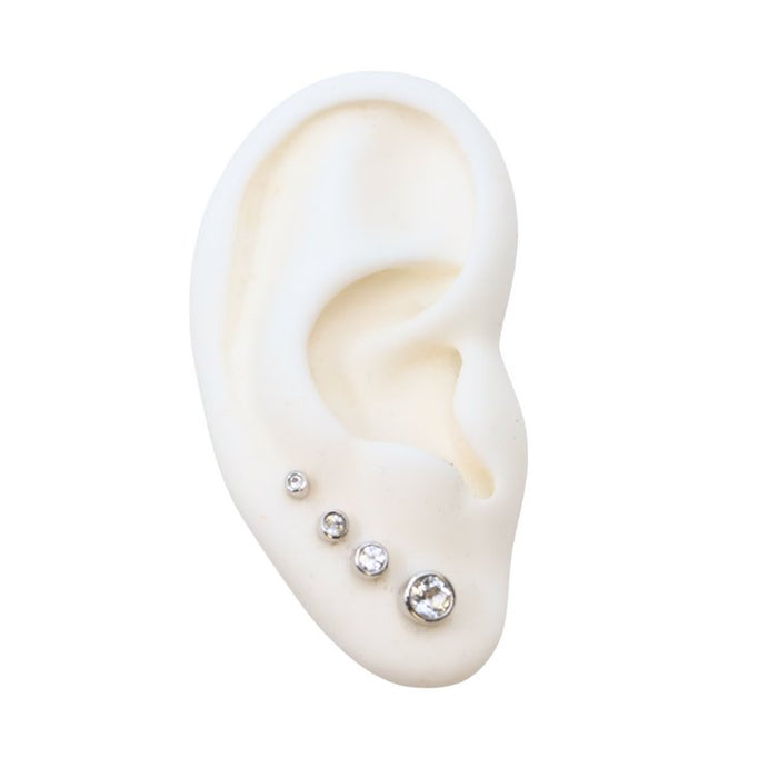 Silver Studs White Topaz Stud Earrings The Curated LobeBirthstone Stud Earringscartilagegold vermeil